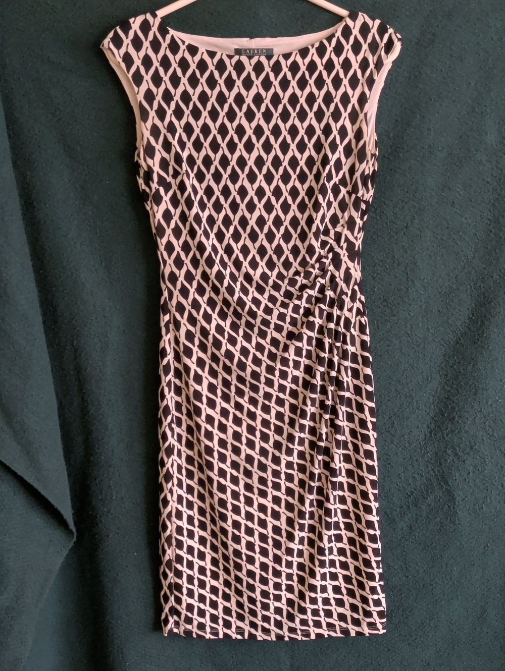 Lauren Ralph Lauren Black and White Geometric Sheath Dress